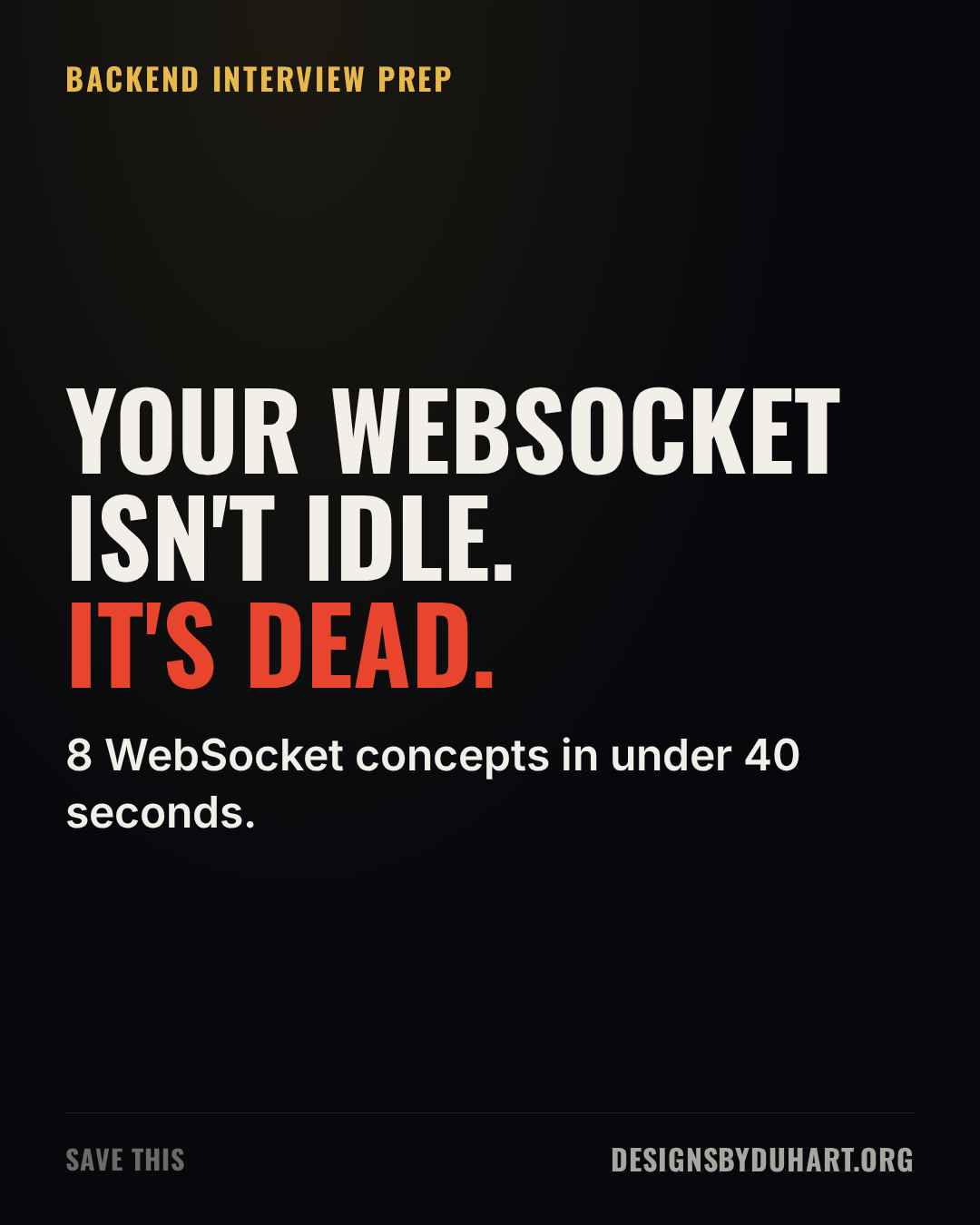 Poster frame of the explainer video: Your websocket isn't idle. it's dead.