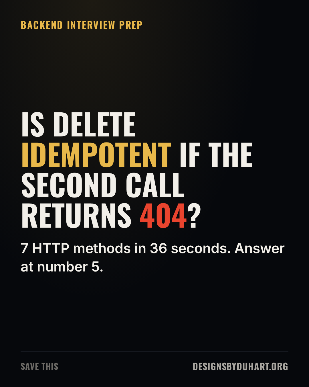 Poster frame of the explainer video: Is delete idempotent if the second call returns 404 ?